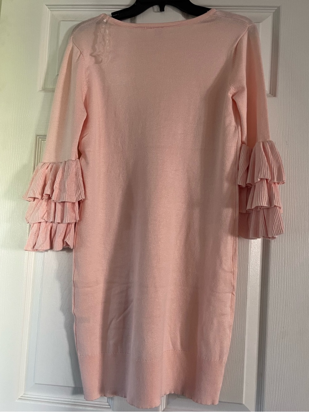 NWT Francesca's Collections Knit Ruffle Dress Blush Pink size small - Picture 2 of 8